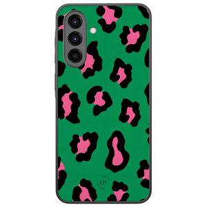 Leuke Telefoonhoesjes Samsung Galaxy A36 backcover hoesje - Luipaard groen roze