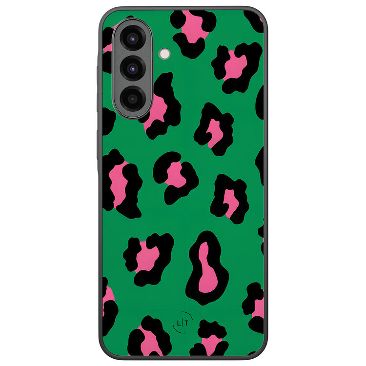Leuke Telefoonhoesjes Samsung Galaxy A36 backcover hoesje - Luipaard groen roze