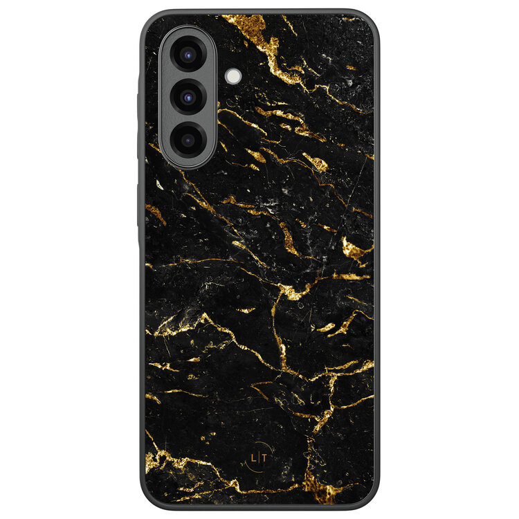Leuke Telefoonhoesjes Samsung Galaxy A36 backcover hoesje - Marmer zwart goud