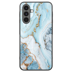 Leuke Telefoonhoesjes Samsung Galaxy A16 backcover hoesje - Marmer babyblauw