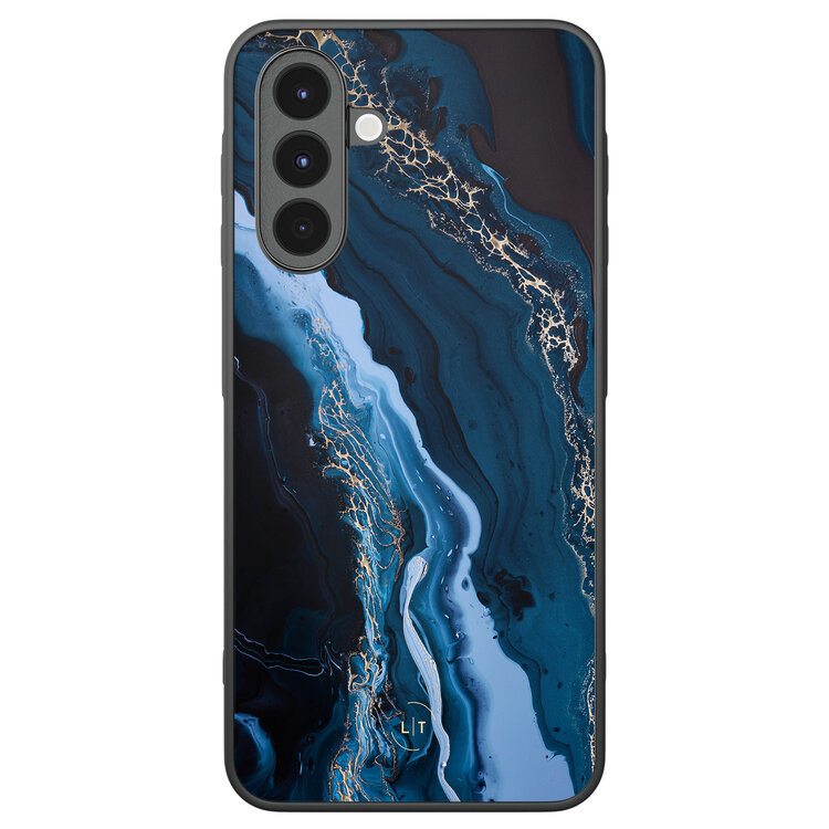 Leuke Telefoonhoesjes Samsung Galaxy A16 backcover hoesje - Marmer lagoon blauw