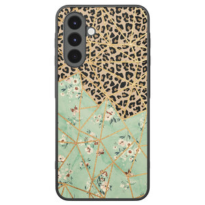 Leuke Telefoonhoesjes Samsung Galaxy A16 backcover hoesje - Luipaard flower print