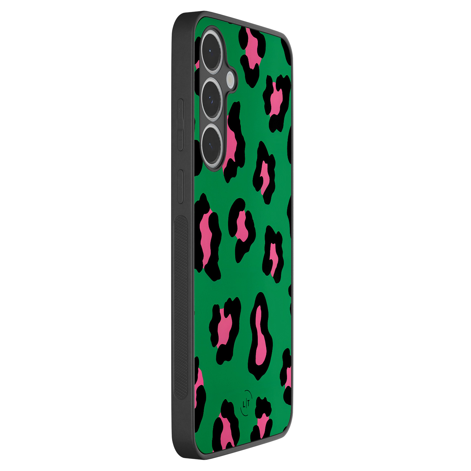 Leuke Telefoonhoesjes Samsung Galaxy S24 FE backcover hoesje - Luipaard groen roze