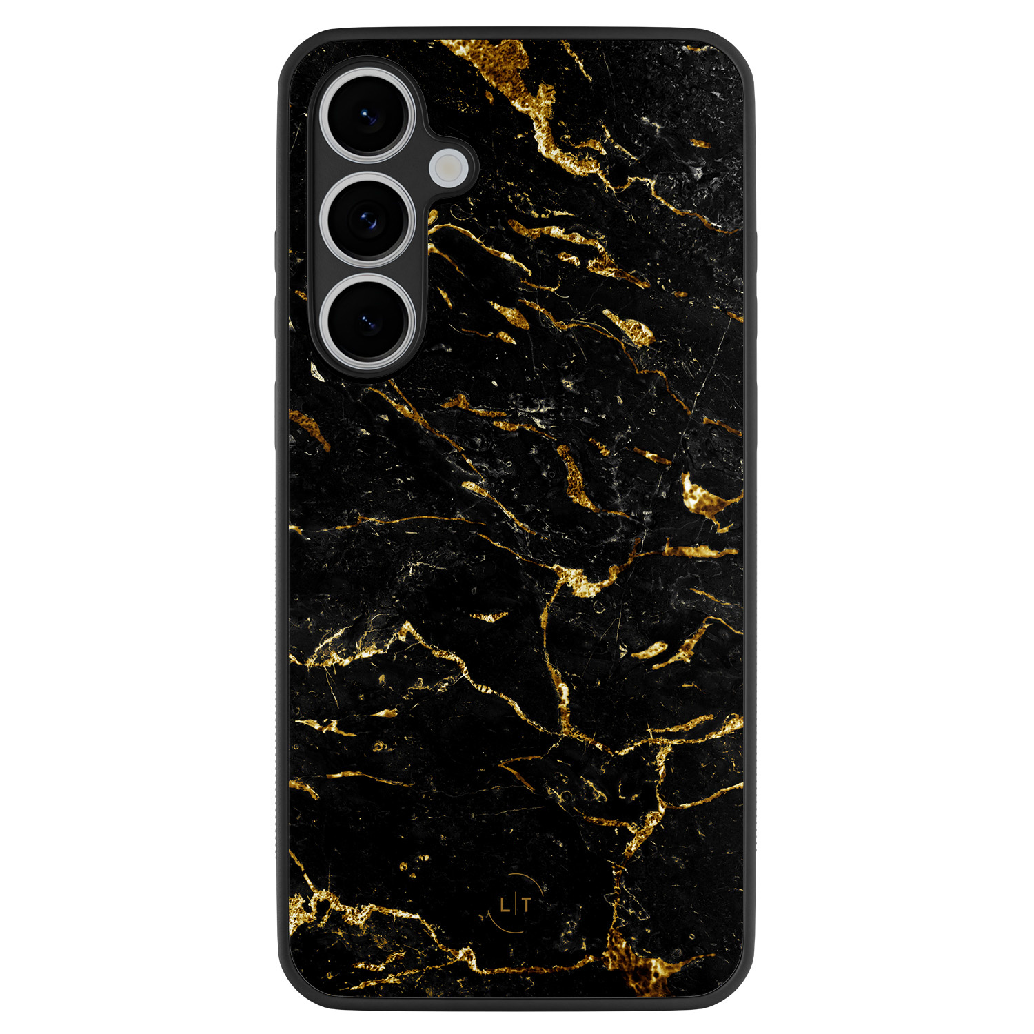 Leuke Telefoonhoesjes Samsung Galaxy S24 FE backcover hoesje - Marmer zwart goud