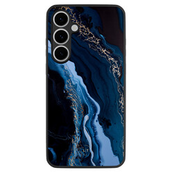 Leuke Telefoonhoesjes Samsung Galaxy S24 FE backcover hoesje - Marmer lagoon blauw