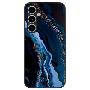 Leuke Telefoonhoesjes Samsung Galaxy S24 FE backcover hoesje - Marmer lagoon blauw