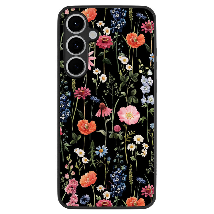 Leuke Telefoonhoesjes Samsung Galaxy S24 FE backcover hoesje - Dark flowers