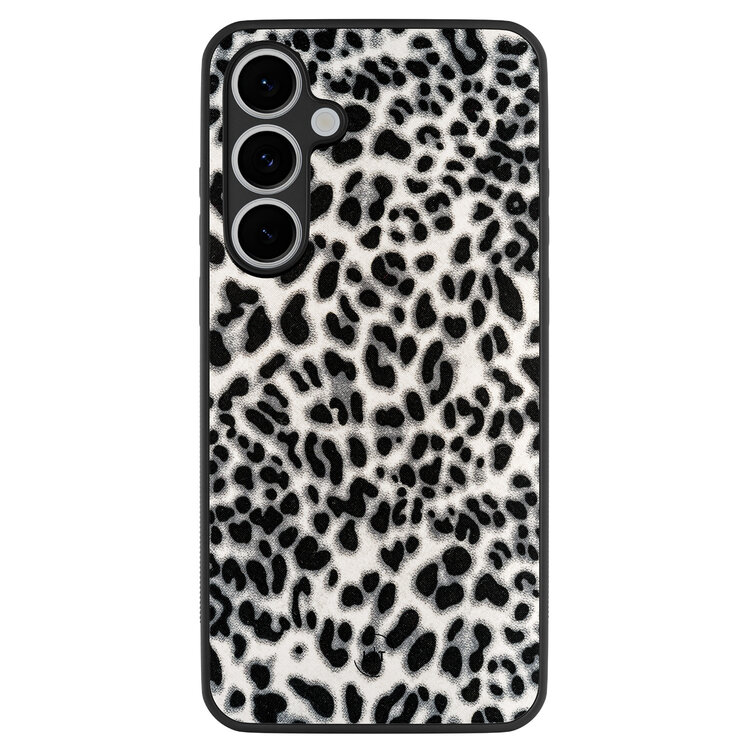 Leuke Telefoonhoesjes Samsung Galaxy S24 FE backcover hoesje - Luipaard grijs