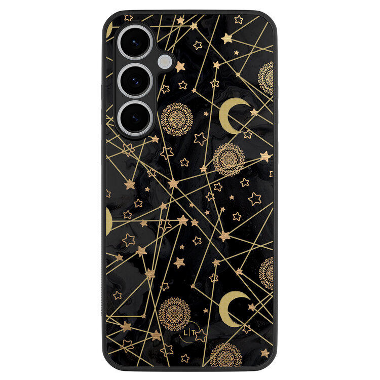 Leuke Telefoonhoesjes Samsung Galaxy S24 FE backcover hoesje - Sun, moon, stars