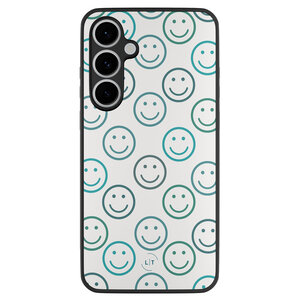 Leuke Telefoonhoesjes Samsung Galaxy S24 FE backcover hoesje - Happy faces