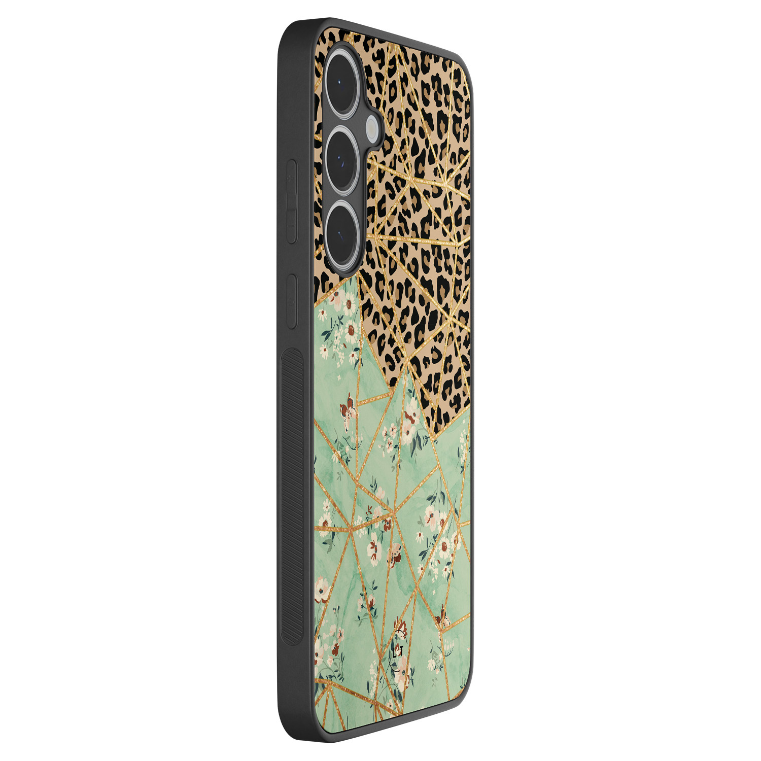 Leuke Telefoonhoesjes Samsung Galaxy S24 FE backcover hoesje - Luipaard flower print