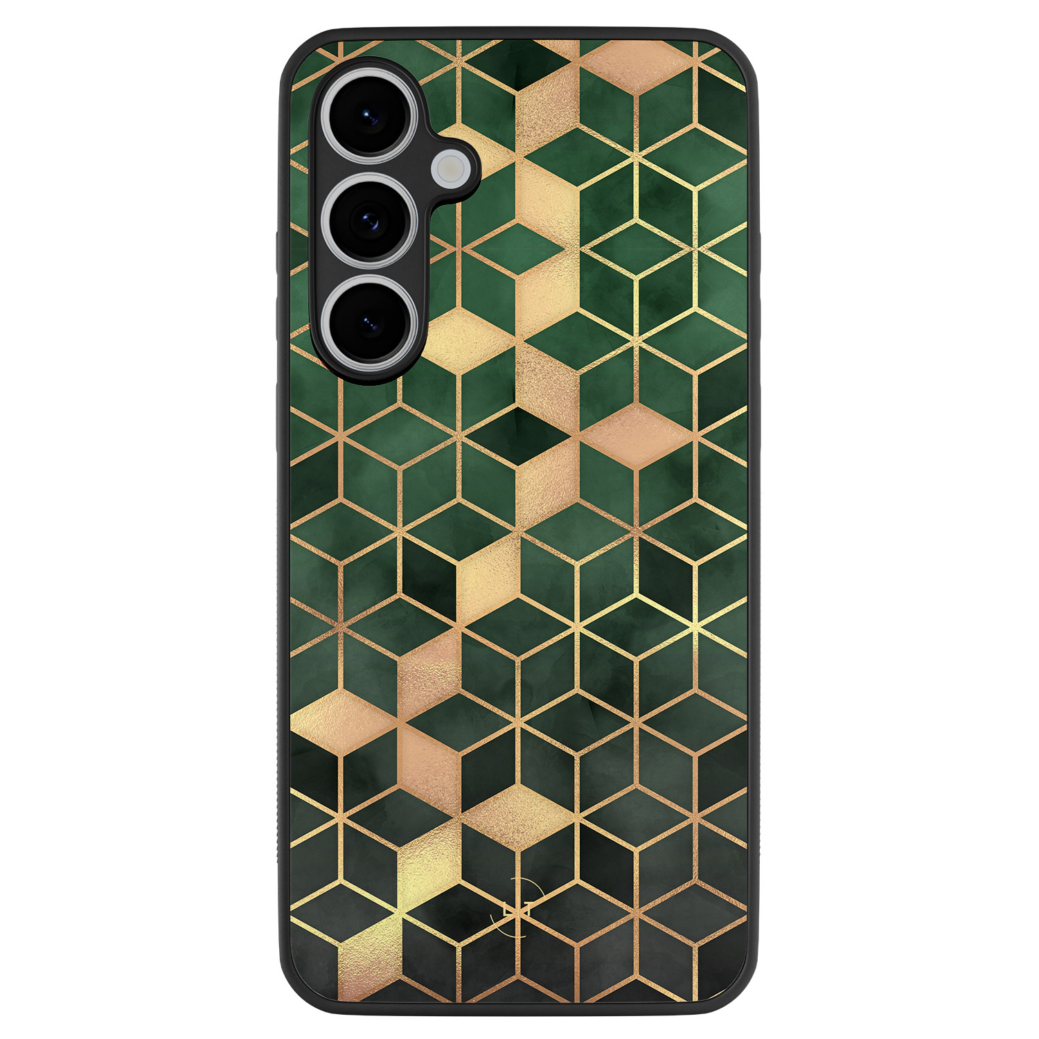 Leuke Telefoonhoesjes Samsung Galaxy S24 FE backcover hoesje - Kubus groen