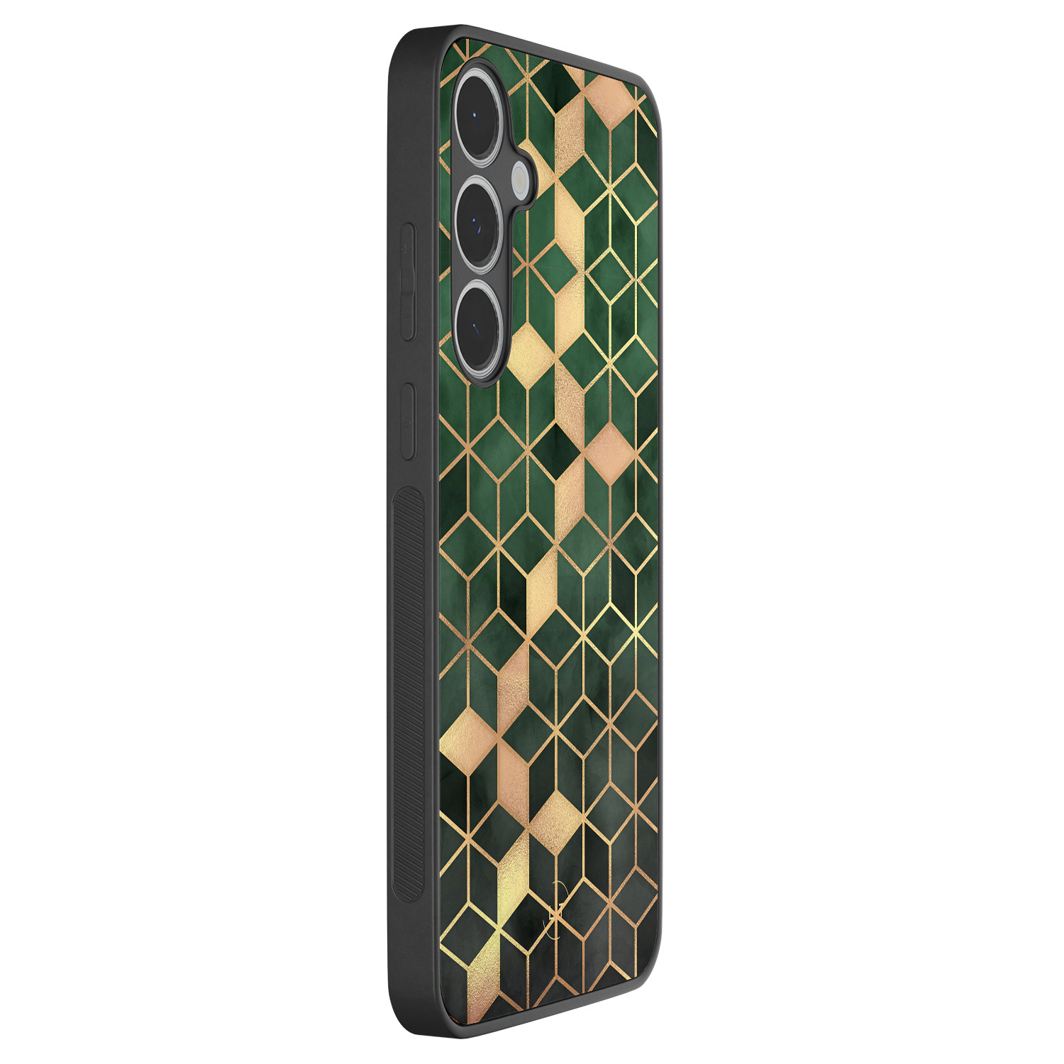 Leuke Telefoonhoesjes Samsung Galaxy S24 FE backcover hoesje - Kubus groen