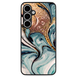 Leuke Telefoonhoesjes Samsung Galaxy S24 FE backcover hoesje - Marmer blauw goud