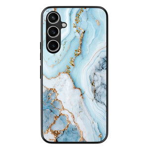 Leuke Telefoonhoesjes Samsung Galaxy S23 FE backcover hoesje - Marmer babyblauw