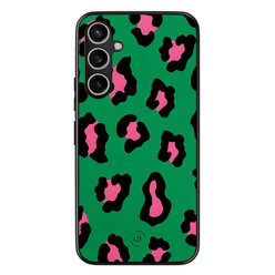 Leuke Telefoonhoesjes Samsung Galaxy S23 FE backcover hoesje - Luipaard groen roze