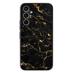 Leuke Telefoonhoesjes Samsung Galaxy S23 FE backcover hoesje - Marmer zwart goud