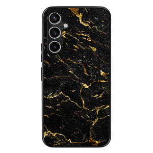 Leuke Telefoonhoesjes Samsung Galaxy S23 FE backcover hoesje - Marmer zwart goud