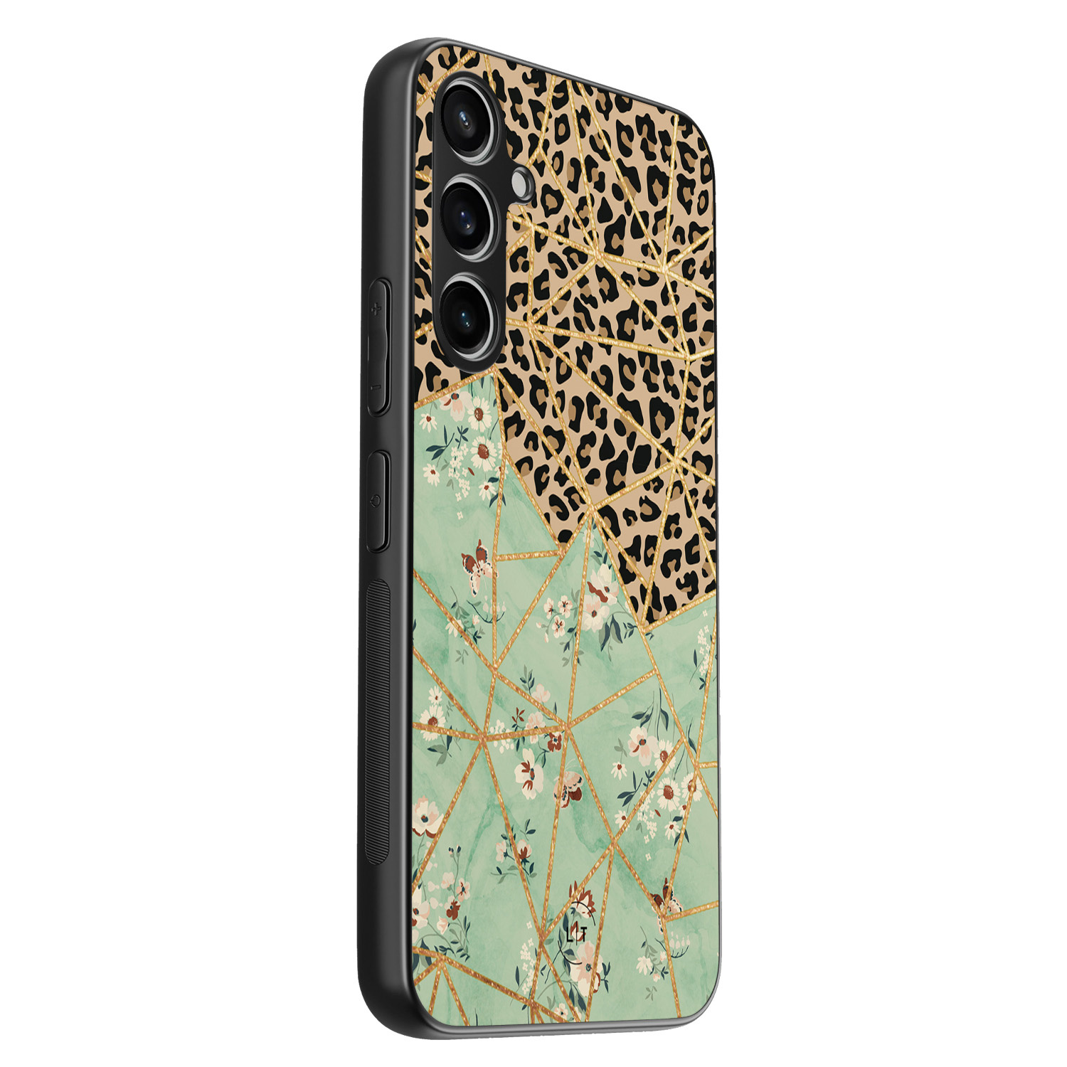 Leuke Telefoonhoesjes Samsung Galaxy S23 FE backcover hoesje - Luipaard flower print