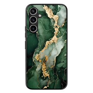 Leuke Telefoonhoesjes Samsung Galaxy S23 FE backcover hoesje - Marmer groen goud