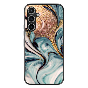 Leuke Telefoonhoesjes Samsung Galaxy S23 FE backcover hoesje - Marmer blauw goud