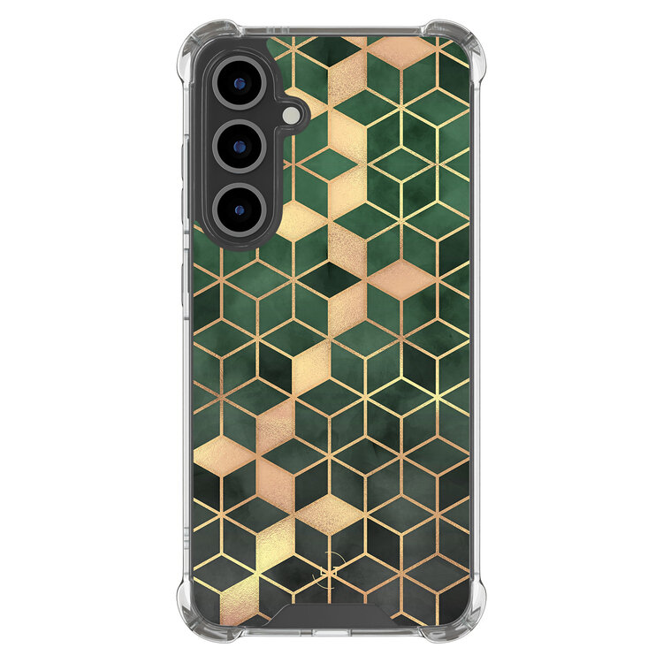 Leuke Telefoonhoesjes Samsung Galaxy S25 FE shockproof case - Kubus groen