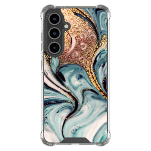 Leuke Telefoonhoesjes Samsung Galaxy S25 FE shockproof case - Marmer blauw goud