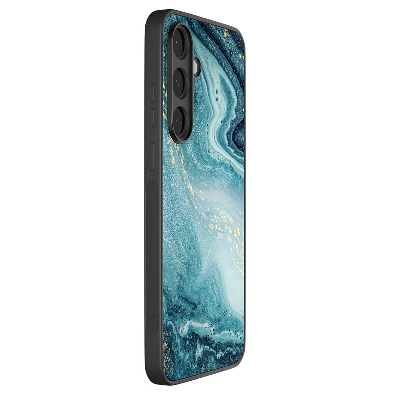 Leuke Telefoonhoesjes Samsung Galaxy S25 FE backcover hoesje - Marmer blauw