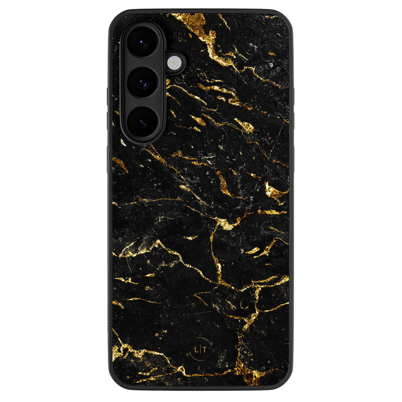 Leuke Telefoonhoesjes Samsung Galaxy S25 FE backcover hoesje - Marmer zwart goud