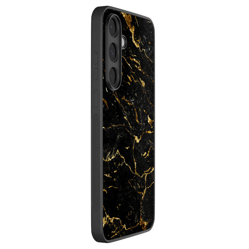 Leuke Telefoonhoesjes Samsung Galaxy S25 FE backcover hoesje - Marmer zwart goud
