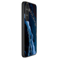 Leuke Telefoonhoesjes Samsung Galaxy S25 FE backcover hoesje - Marmer lagoon blauw