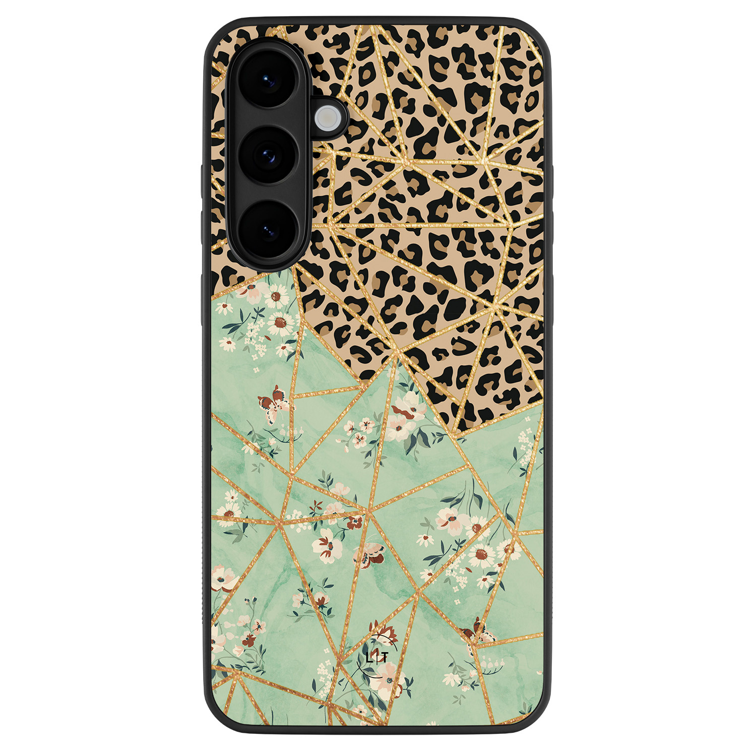 Leuke Telefoonhoesjes Samsung Galaxy S25 FE backcover hoesje - Luipaard flower print