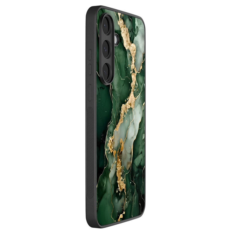 Leuke Telefoonhoesjes Samsung Galaxy S25 FE backcover hoesje - Marmer groen goud
