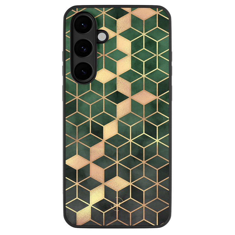 Leuke Telefoonhoesjes Samsung Galaxy S25 FE backcover hoesje - Kubus groen