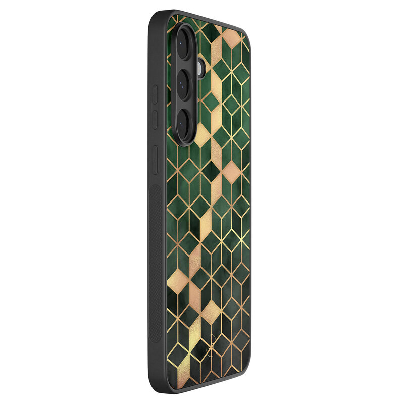 Leuke Telefoonhoesjes Samsung Galaxy S25 FE backcover hoesje - Kubus groen
