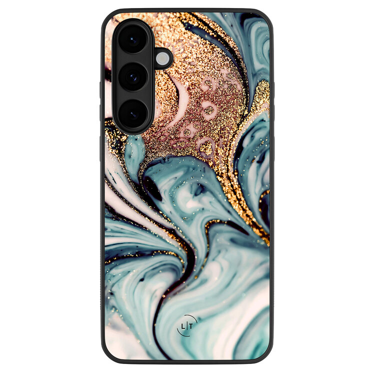 Leuke Telefoonhoesjes Samsung Galaxy S25 FE backcover hoesje - Marmer blauw goud