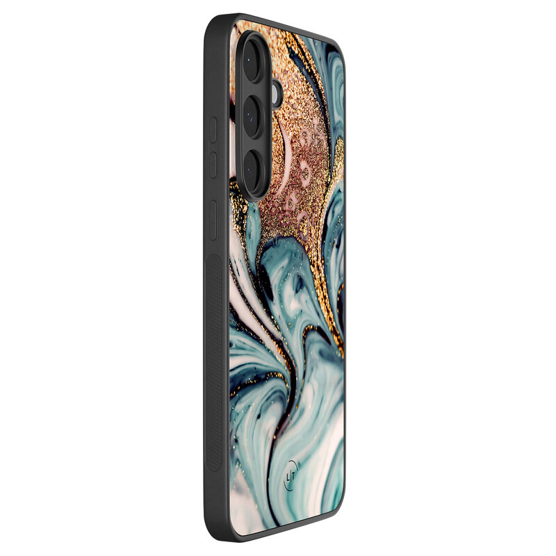 Leuke Telefoonhoesjes Samsung Galaxy S25 FE backcover hoesje - Marmer blauw goud