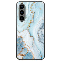 Leuke Telefoonhoesjes Samsung Galaxy A56 hoesje glas - Marmer babyblauw
