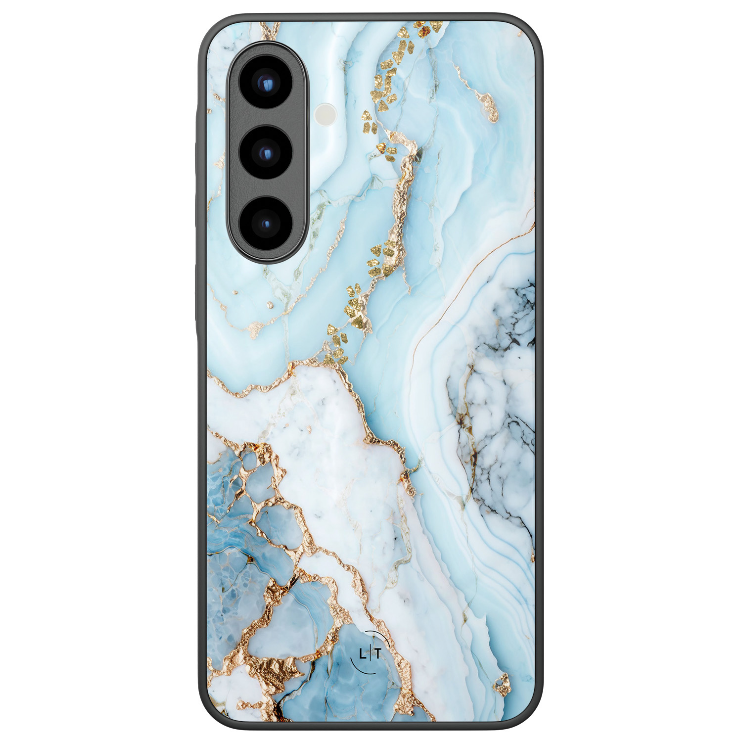 Leuke Telefoonhoesjes Samsung Galaxy A56 hoesje glas - Marmer babyblauw