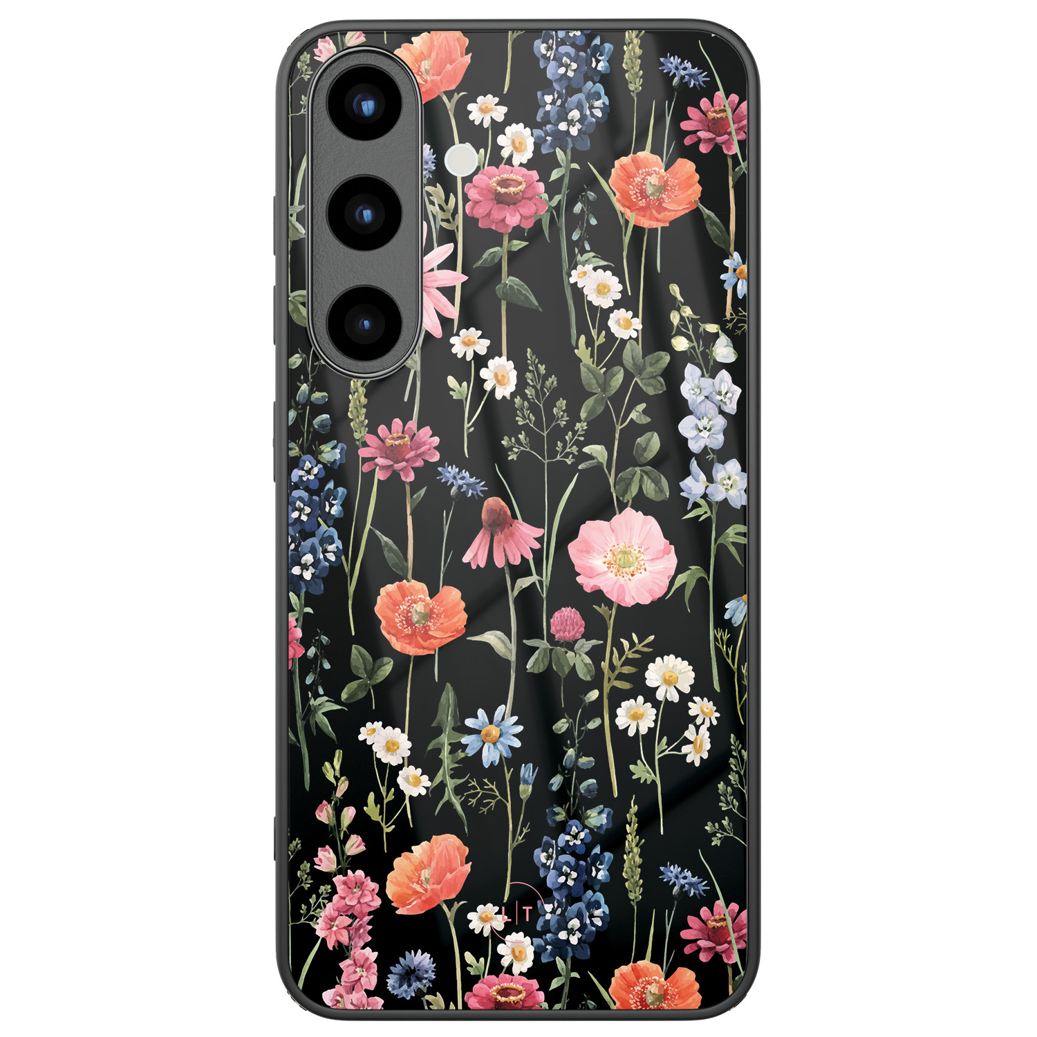 Leuke Telefoonhoesjes Samsung Galaxy S25 hoesje glas - Dark flowers