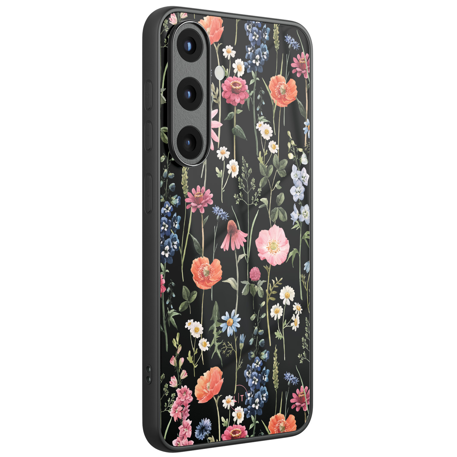 Leuke Telefoonhoesjes Samsung Galaxy S25 hoesje glas - Dark flowers