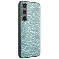 Leuke Telefoonhoesjes Samsung Galaxy S25 hoesje glas - Blue dots