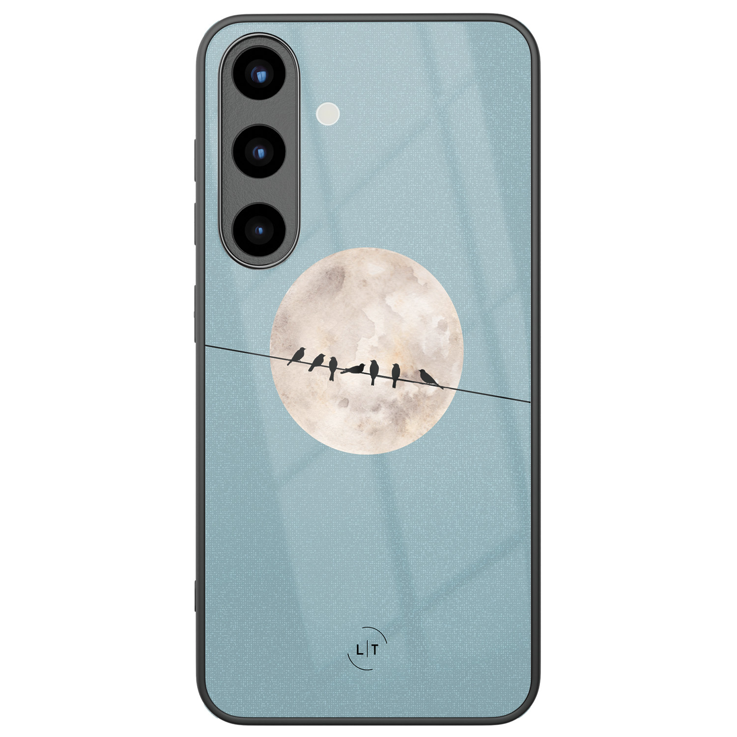 Leuke Telefoonhoesjes Samsung Galaxy S25 hoesje glas - Moon birds