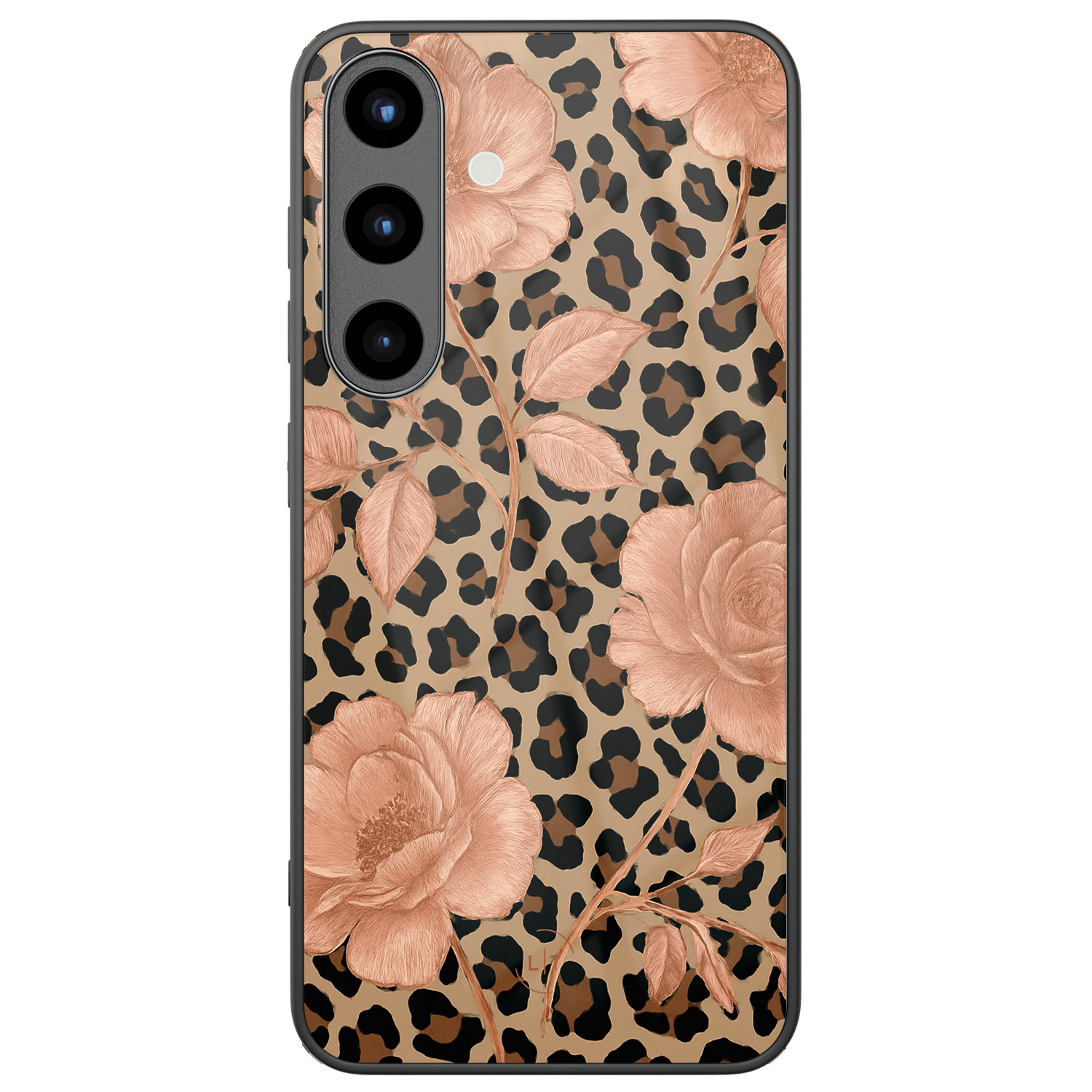 Leuke Telefoonhoesjes Samsung Galaxy S25 hoesje glas - Leo flowers