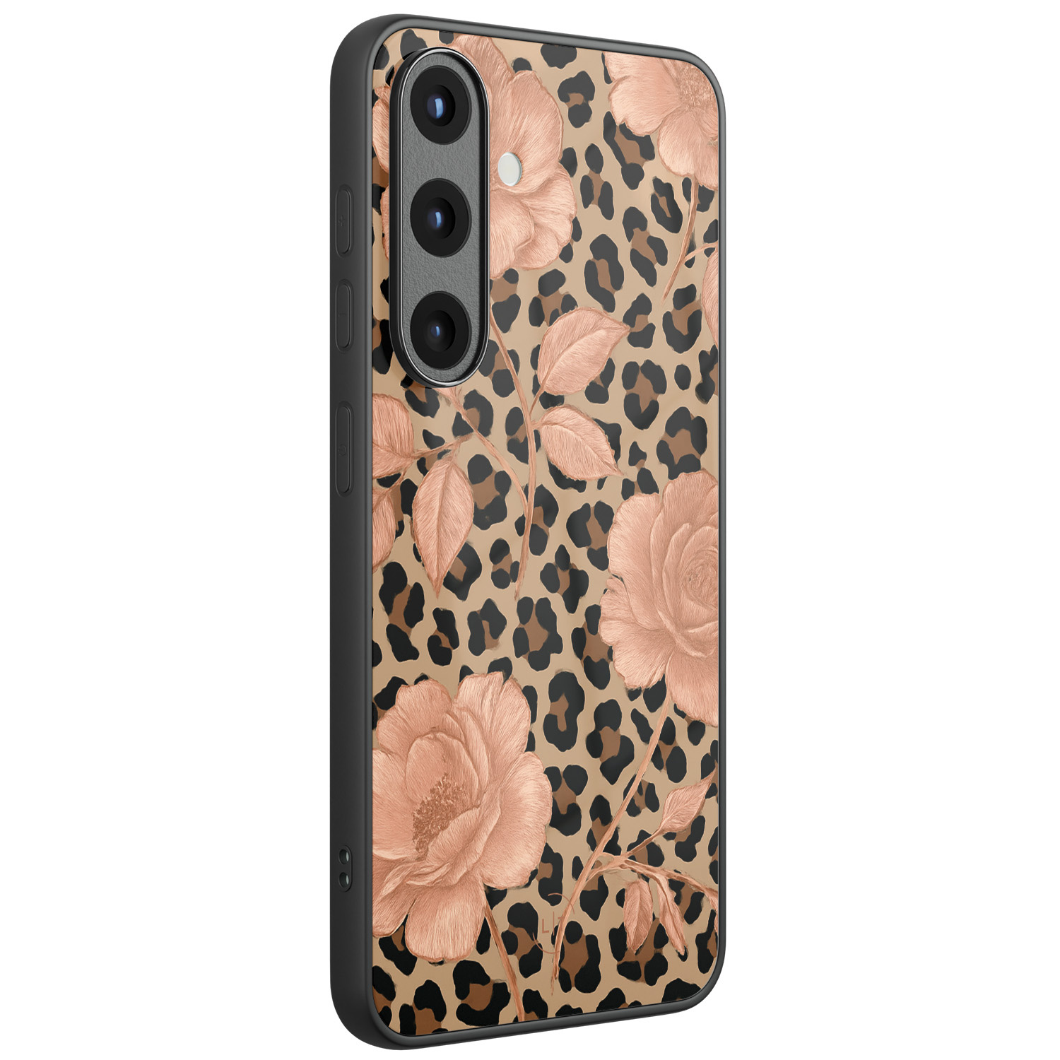 Leuke Telefoonhoesjes Samsung Galaxy S25 hoesje glas - Leo flowers