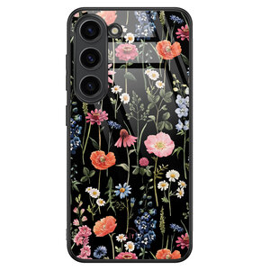 Leuke Telefoonhoesjes Samsung Galaxy S23 hoesje glas - Dark flowers