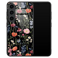 Leuke Telefoonhoesjes Samsung Galaxy S23 hoesje glas - Dark flowers