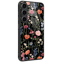 Leuke Telefoonhoesjes Samsung Galaxy S23 hoesje glas - Dark flowers
