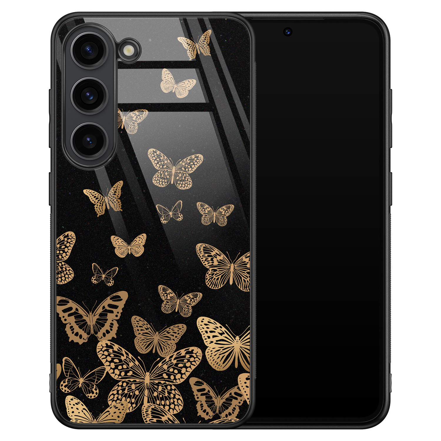 Leuke Telefoonhoesjes Samsung Galaxy S23 hoesje glas - Vlinders