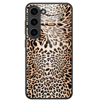 Leuke Telefoonhoesjes Samsung Galaxy S23 hoesje glas - Luipaardprint